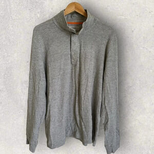 Jack Spade Mens XXL 2XL Gray Quarter Snap Pullover Shirt Casual Career Work